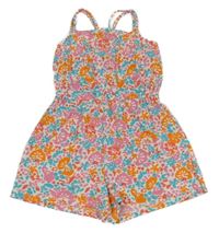Bílo-barevný vzorovaný kraťasový overal Primark