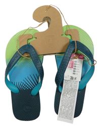 Nové - Zeleno-modré pěnové žabky Decathlon vel. 31/32