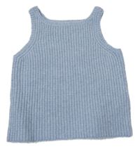 Modrá melírovaná žebrovaná vlněná crop vesta PRIMARK
