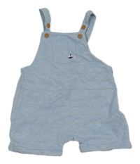 Světlemodré melírované podšité laclové kraťasy s výšivkou The Little White Company