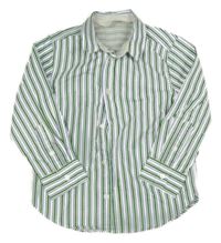 Bílo-zeleno-modrá pruhovaná košile H&M