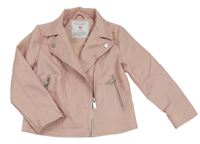 Světlerůžový koženkový jarní křivák s límečkem PRIMARK