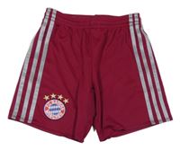 Vínovo-šedé sportovní kraťasy s pruhy - FC BAYERN Munchen Adidas