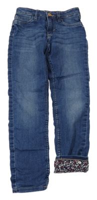 Tmavomodré podšité skinny rifle H&M