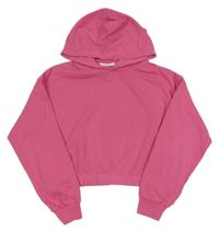 Růžová crop oversize mikina s kapucí Terranova