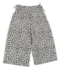 Bílé květované culottes kalhoty Zara
