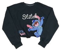 Tmavomodrá crop mikina se Stitchem PRIMARK