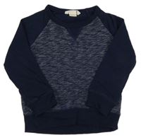Tmavomodrá melírovaná mikina H&M