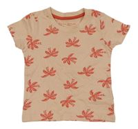 Světlebroskvové tričko s palmami PRIMARK