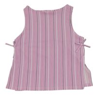Růžovo-modro-bílý pruhovaný crop top Zara