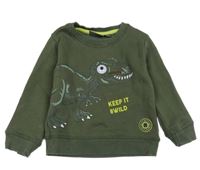 Khaki mikina s dinem a nápisem 