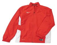 Červeno-bílá šusťáková sportovní bunda Nike
