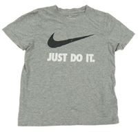 Šedé melírované tričko s logem Nike