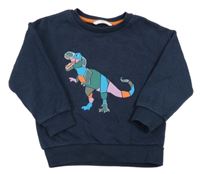 Tmavomodrá mikina s dinosaurem M&S