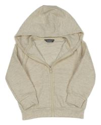 Krémová žebrovaná propínací mikina s kapucí Primark