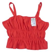Nové - Červený žebrovaný crop top Primark
