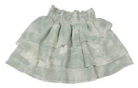 Světlezeleno-béžová batikovaná šifonová sukně H&M