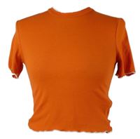 Dámské oranžové žebrované crop tričko Zara 