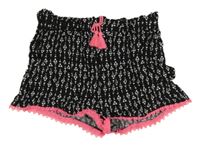 Černo-bílp-růžové lehké kraťasy Primark