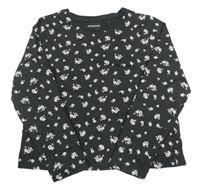 Antracitové květované triko Primark