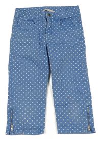 Modré crop puntíkaté rifle H&M