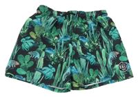 Černo-zelené plážové kraťasy s kaktusy a dinosaury H&M