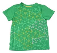 Zeleno-žluto-bílé vzorované sportovní tričko H&M