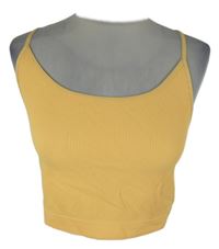 Dámský oranžový žebrovaný crop top 