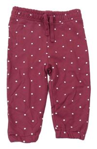 Vínové puntíkaté tepláky PRIMARK