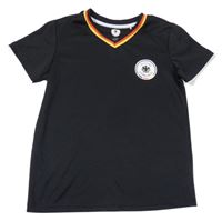 Černo-žluto-černé sportovní tričko s potiskem - Německo 