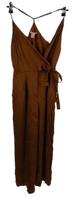 Dámský hnědý saténový kalhotový culottes kalhoty Scotch&Soda 
