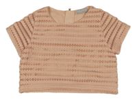 Růžové děrované crop tričko Matalan