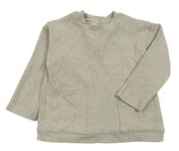 Béžová žebrovaná mikina s kapsami H&M