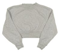 Světlešedá melírovaná crop mikina PRIMARK