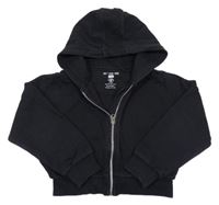 Černá propínací crop mikina s kapucí F&F