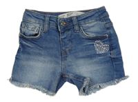 Modré rifové kraťasy s kamínky Denim Co.