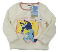 Nové - bílé plyšové pyžamové triko s Bluey 