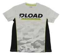 Bílo-černo-army sportovní tričko s nápisem C&A