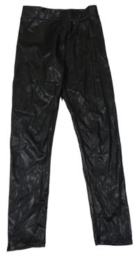 Černé koženkové legíny H&M
