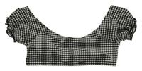 Černo-bílé kostkované crop tričko ZARA