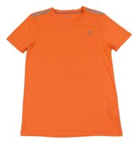 Neonově oranžové kostkované funkční sportovní tričko PRIMARK