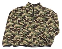 Army fleecová oversize mikina s kapsou 