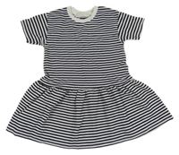 Tmavomodro-bílé pruhované šaty H&M