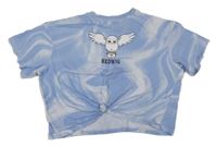 Modro-bílé vzorované crop tričko s Hedvikou H&M