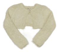 Smetanové chlupaté svetrové bolerko H&M