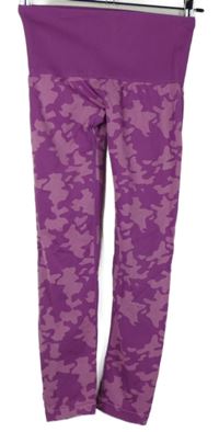 Dámské fialovo-růžové army sportovní capri legíny Active Touch 
