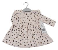 Nové - Světlerůžové leopardí šaty Matalan