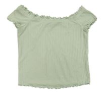Světlezelené žebrované crop tričko New Look