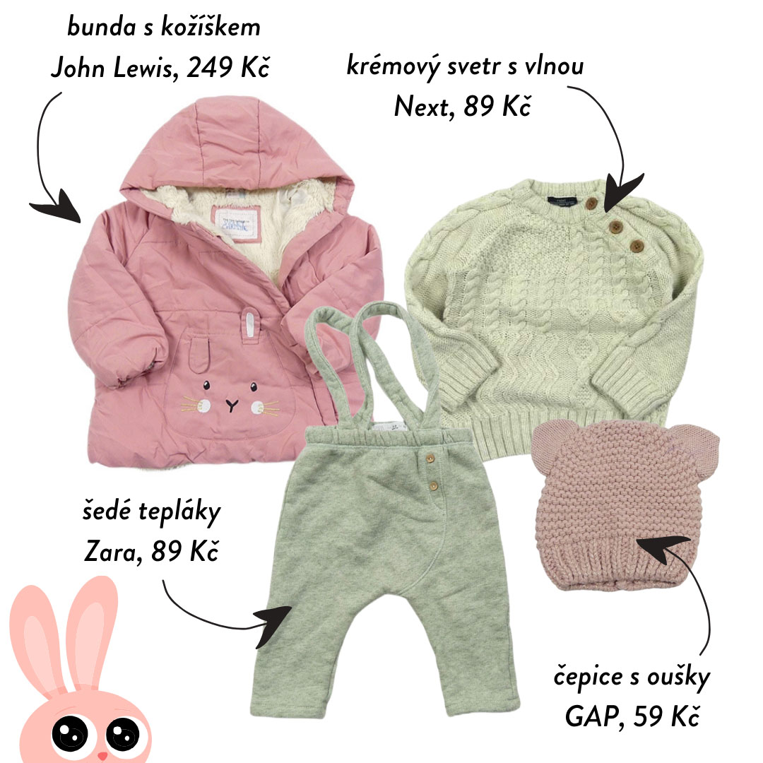 V tomto růžovo šedivém holčičím outfitu jsme se vešli do pětistovky.
